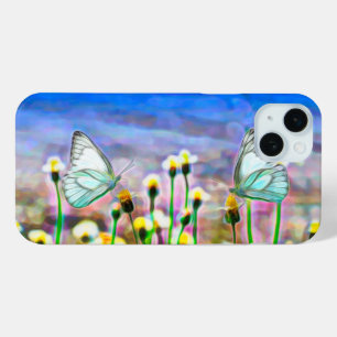 Butterflies Yellow Spring Flowers Blue Sky  iPhone 15 Mini Case