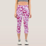 Butterfliy Watercolor Pattern Pink Capri Leggings<br><div class="desc">Magenta pink and white watercolor butterfly painting.  Original art by Nic Squirrell.</div>