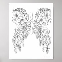 Butterflowers #1 Colouring Poster