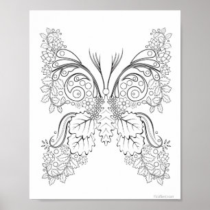 Butterflowers #6 Colouring Poster