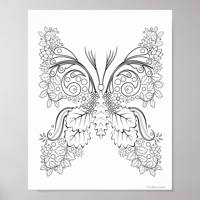 Butterflowers #6 Colouring Poster (Front)