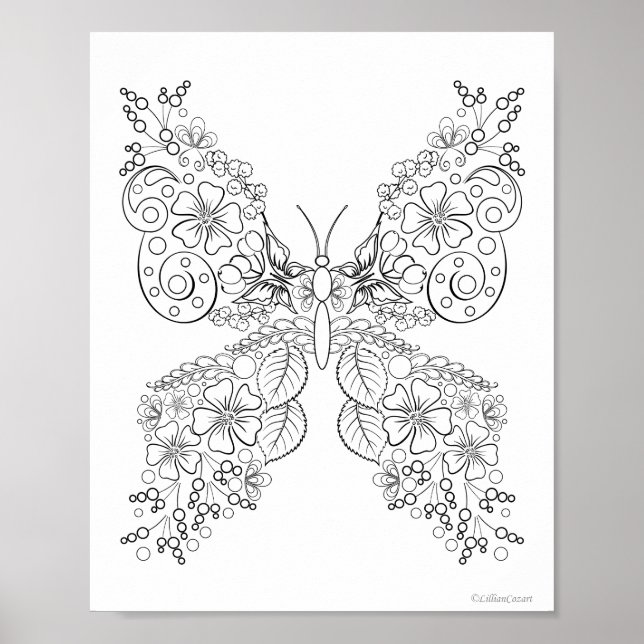 Butterflowers #8 Colouring Poster (Front)