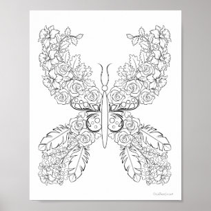 Butterflowers #9 in Series Colouring Poster