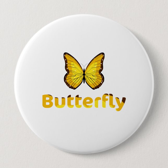 Butterfly 10 Cm Round Badge (Front)