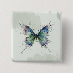 Butterfly 15 Cm Square Badge