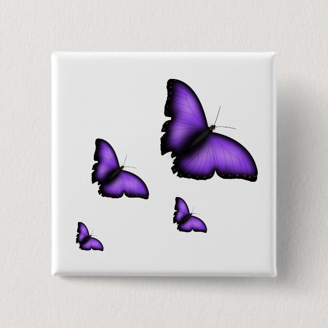 Butterfly 15 Cm Square Badge (Front)