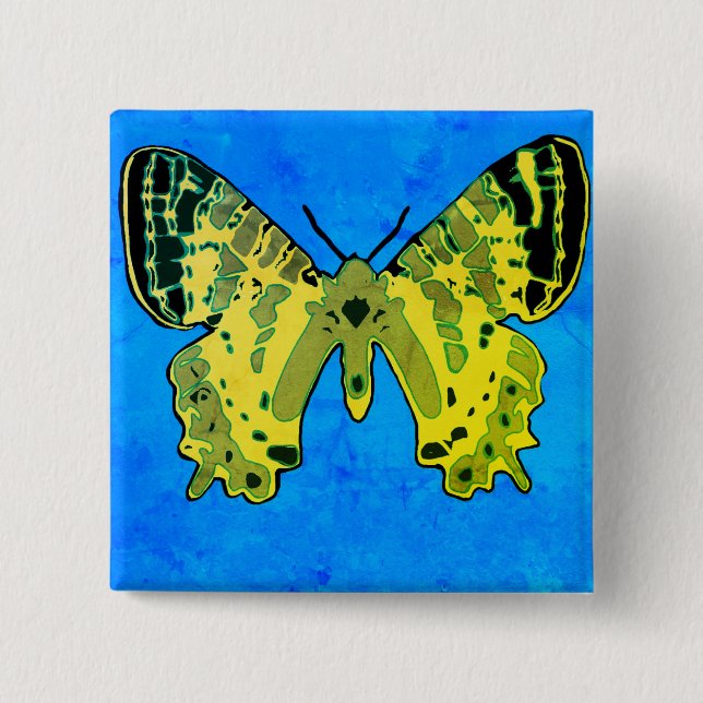Butterfly 15 Cm Square Badge (Front)