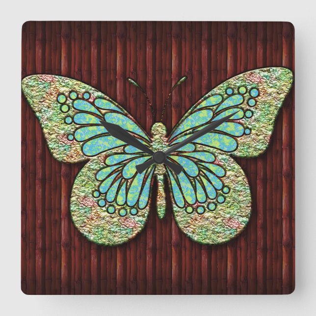 Butterfly 1 Wall Clocks Bkgd. & Numeral Options (Front)
