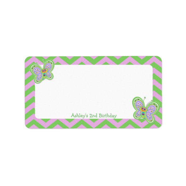 Butterfly 2nd Birthday Scrapbook Embellishment 2 Label (Front)