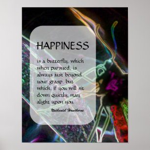 Butterfly 3 Happiness Inspirational Poster
