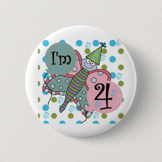 Butterfly 4th Birthday Tshirts and Gifts 6 Cm Round Badge