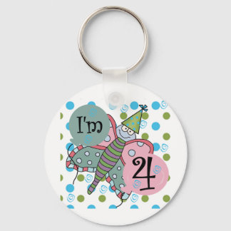 Butterfly 4th Birthday Tshirts and Gifts Key Ring