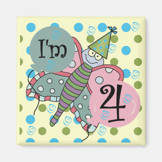 Butterfly 4th Birthday Tshirts and Gifts Magnet
