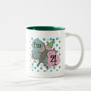 Butterfly 4th Birthday Tshirts and Gifts Two-Tone Coffee Mug
