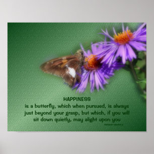 Butterfly 5 Happiness Inspirational Nature Poster