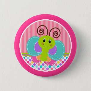 Butterfly 6 Cm Round Badge