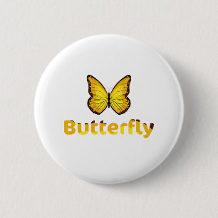 Butterfly 6 Cm Round Badge