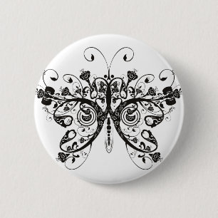 Butterfly 6 Cm Round Badge