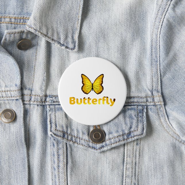 Butterfly 7.5 Cm Round Badge (In Situ)
