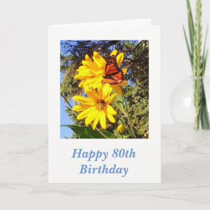 Butterfly 80th Birthday Card