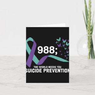 Butterfly 988 Suicide Prevention 988 Rainbow Card