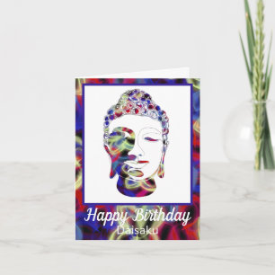 Butterfly Abstract Buddha Head Birthday Card