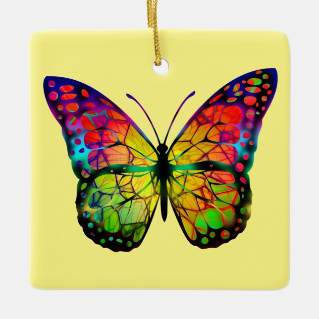 BUTTERFLY ABSTRACT CERAMIC ORNAMENT (Front)