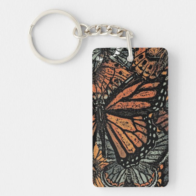 Butterfly abstract fantasy art key ring (Front)