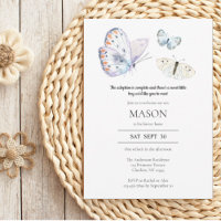 Butterfly Adoption Announcement Party Invitation