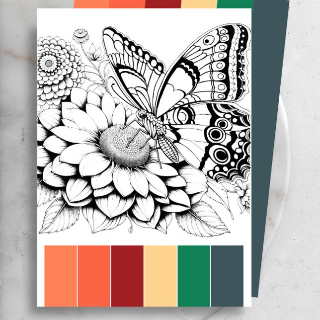 Butterfly Adult Colouring Cards & Colour Combinati (Butterfly adult coloring pages with color guide by Victoria Grigaliunas of Do Tell A Belle)