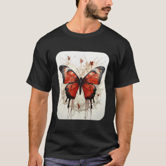 Butterfly Aesthetic Butterflies Nature Red T-Shirt