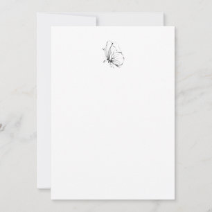 Butterfly aesthetic line art illustration thank you card