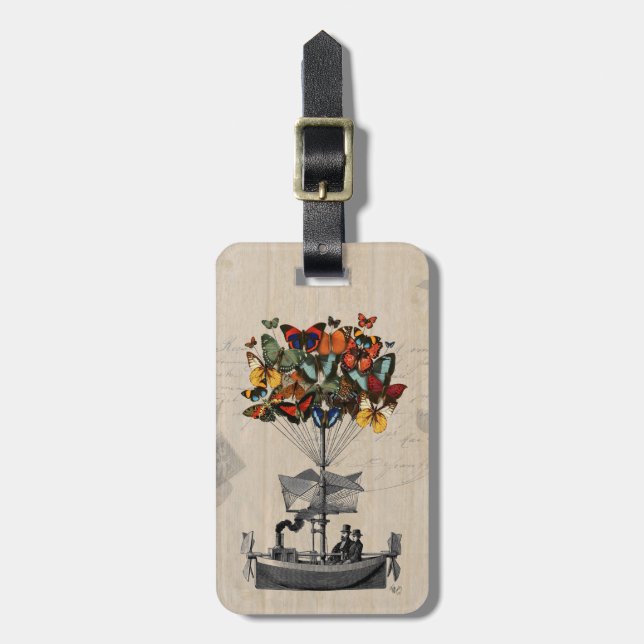 Butterfly Airship 2 Luggage Tag (Front Vertical)