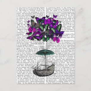 Butterfly Airship 2 Purple and Green Postcard