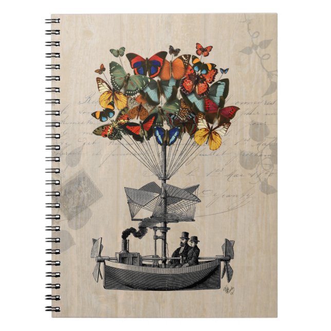 Butterfly Airship 2 Spiral Notebook (Front)