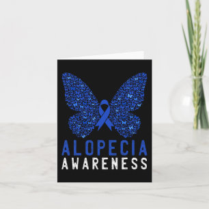 Butterfly Alopecia Awareness Blue AA Ribbon Suppor Card