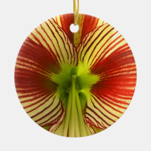 Butterfly Amaryllis Ceramic Tree Decoration (Front)