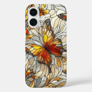 Butterfly Amber Stain Glass Pattern  iPhone 16 Case