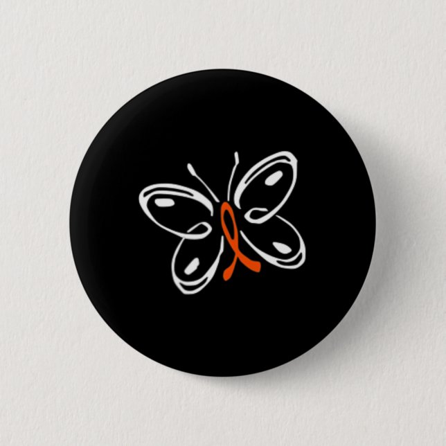 Butterfly  Aml Leukaemia Awareness  6 Cm Round Badge (Front)