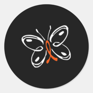 Butterfly  Aml Leukaemia Awareness  Classic Round Sticker