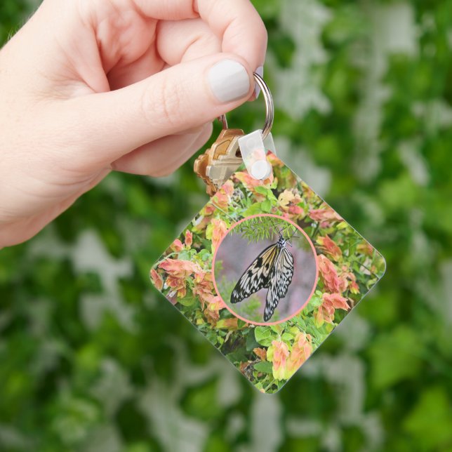 Butterfly  Among Flowers Key Ring (Hand)