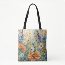 Butterfly Among Wildflowers Garden Tote