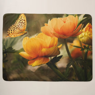 BUTTERFLY and a TULIP Sherpa Blanket