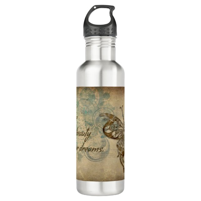 Butterfly and Believe Quote 710 Ml Water Bottle (Front)