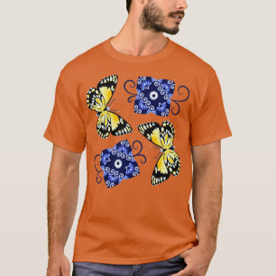 Butterfly and blue ornate  T-Shirt