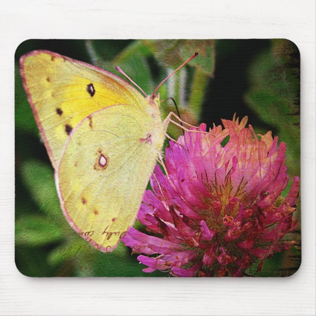 Butterfly and Clover Mouse Pad (Front)