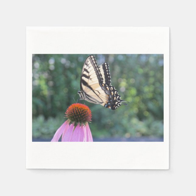 Butterfly and Coneflower Napkin (Front)
