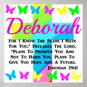BUTTERFLY AND CROSS JEREMIAH 29:11 PERSONALIZED POSTER
