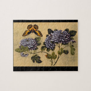 Butterfly and Dahlias', unknown artist_The Orient Jigsaw Puzzle