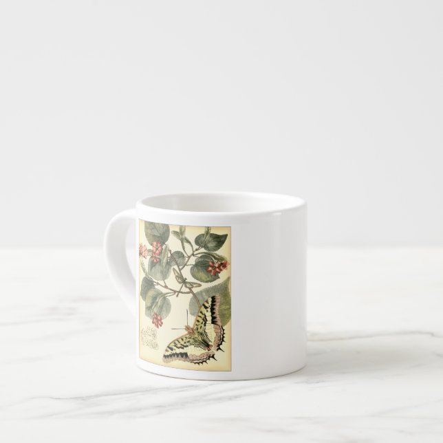 Butterfly and Dragonfly with Red Flowers Espresso Cup (Front Left)